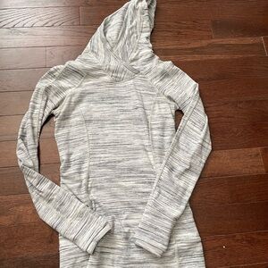 Lululemon Gray Striped Hooded Sweater